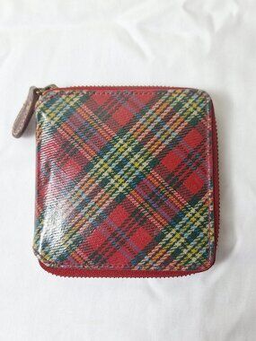 Cath Kidston Red Green Tartan Zip Wallet